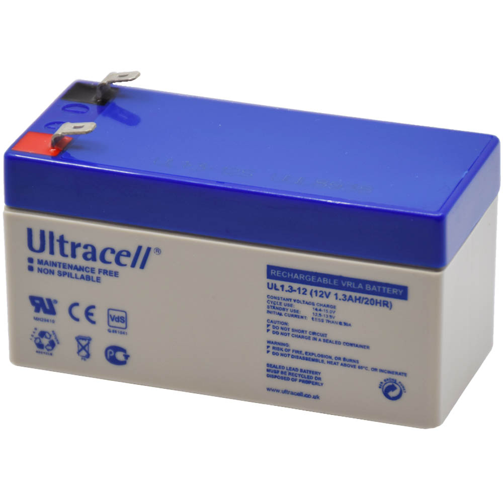 Ultracell Blei Akku 12V 1,3Ah – Mit Faston 4,8mm Anschlüssen | Wartungsfrei, Auslaufsicher, Langlebig